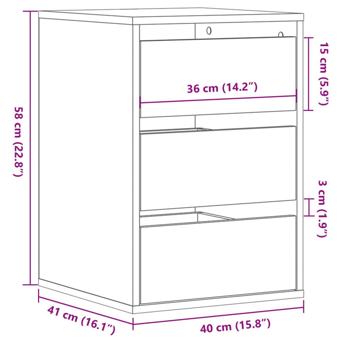 Dulap colț cu sertare lemn vechi 40x41x58 cm lemn prelucrat - WALTI WALTI