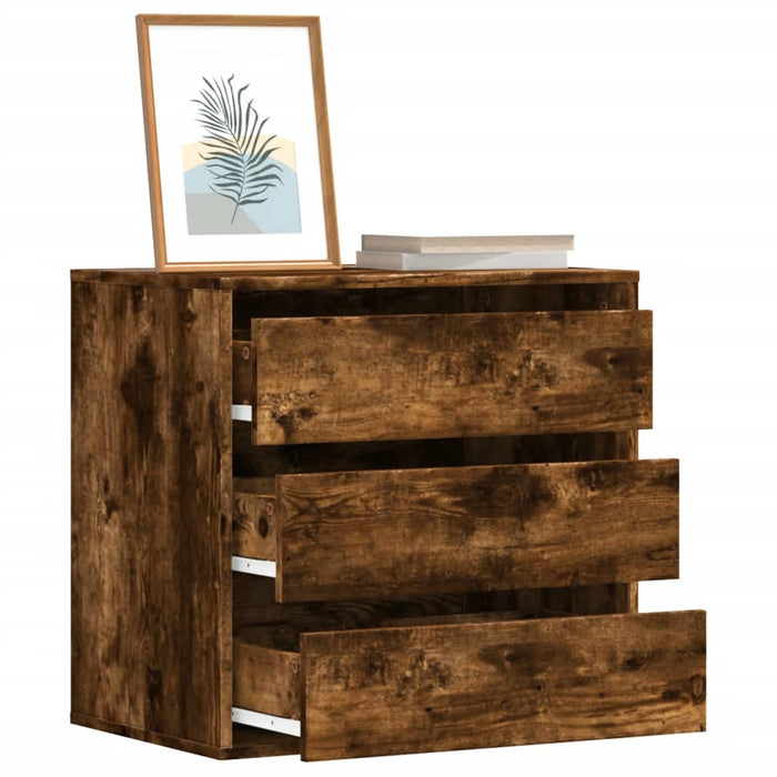 Dulap colț cu sertare stejar fumuriu 60x41x58 cm lemn prelucrat - WALTI WALTI