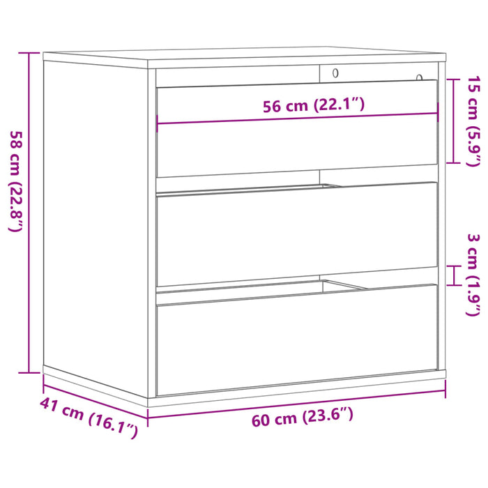 Dulap colț cu sertare sonoma gri 60x41x58 cm lemn prelucrat - WALTI WALTI