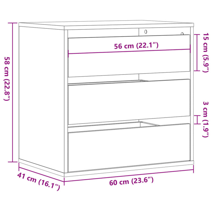 Dulap colț cu sertare lemn vechi 60x41x58 cm lemn prelucrat - WALTI WALTI