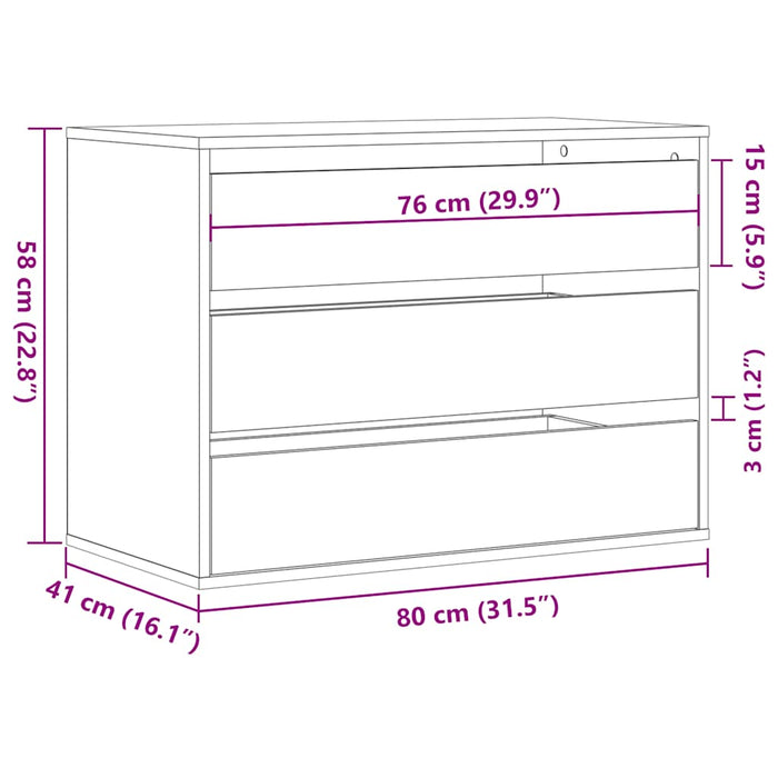 Dulap colț cu sertare alb 80x41x58 cm lemn prelucrat - WALTI WALTI