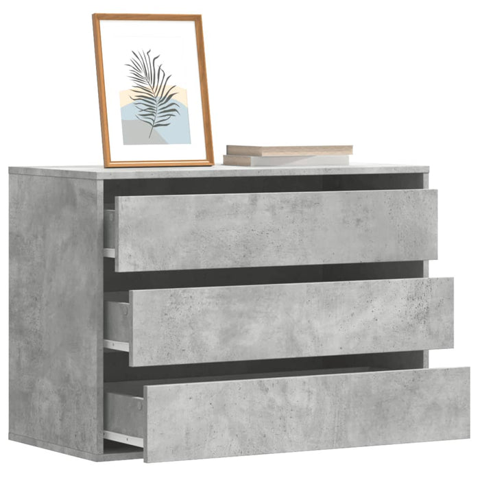 Dulap colț cu sertare gri beton 80x41x58 cm lemn prelucrat - WALTI WALTI