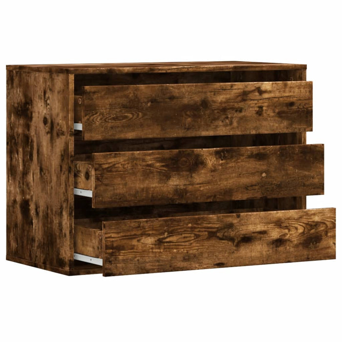 Dulap colț cu sertare stejar fumuriu 80x41x58 cm lemn prelucrat - WALTI WALTI