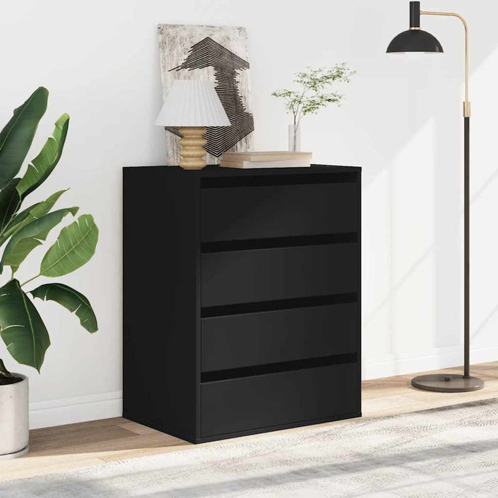 Dulap colț cu sertare negru 60x41x76 cm lemn prelucrat - WALTI WALTI