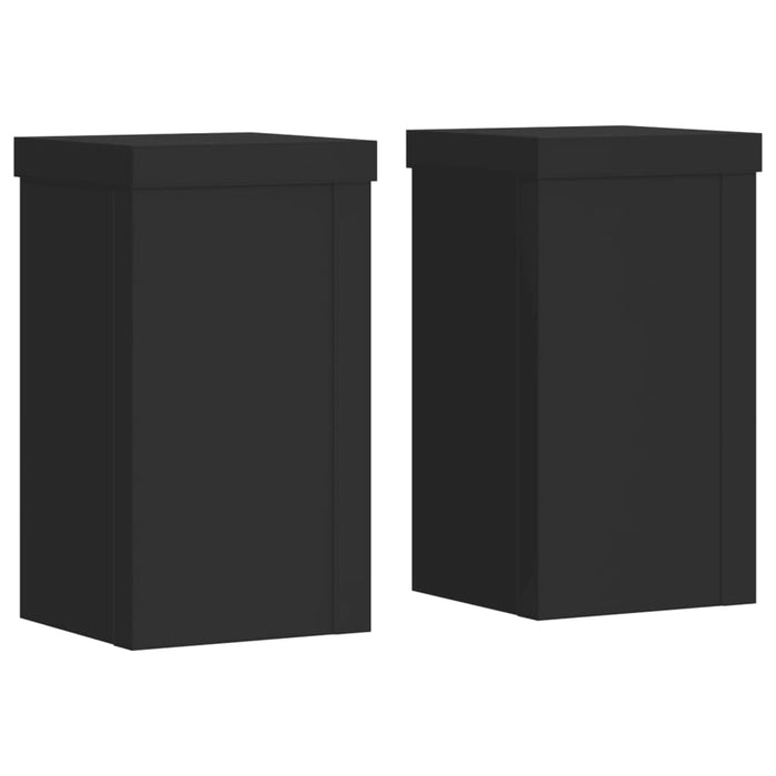 Suporturi de plante, 2 buc., negru, 10x10x18 cm, lemn prelucrat - WALTI WALTI