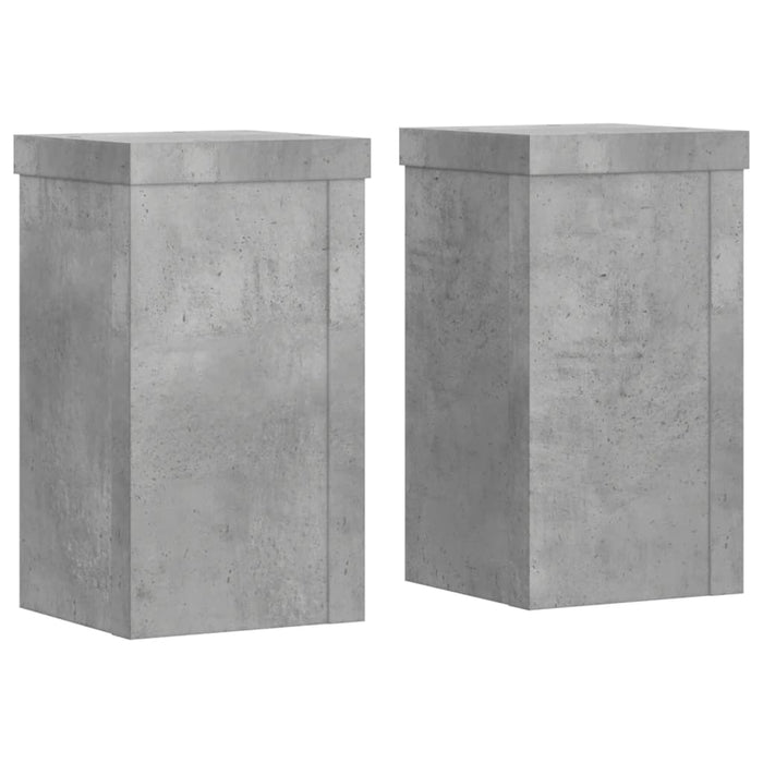 Suport de plante, 2 buc., gri beton, 10x10x18 cm lemn prelucrat - WALTI WALTI