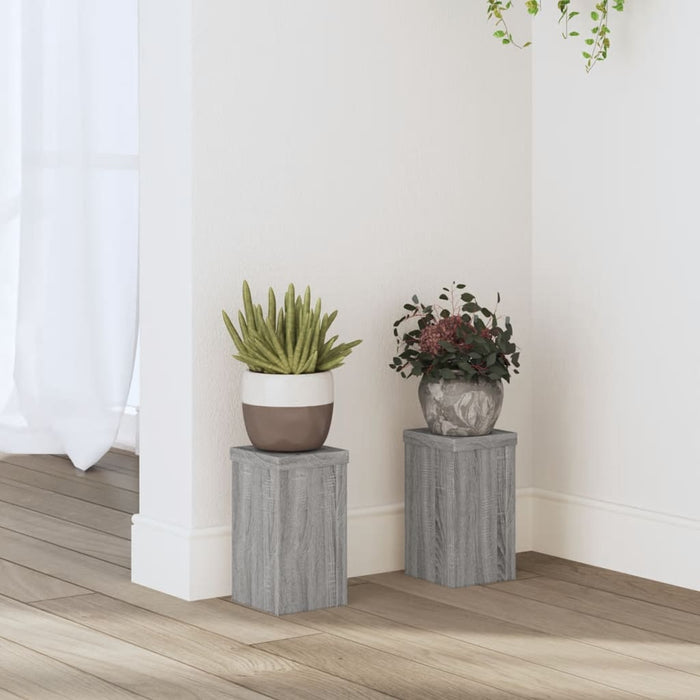 Suporturi de plante 2 buc. gri sonoma 10x10x18cm lemn prelucrat - WALTI WALTI