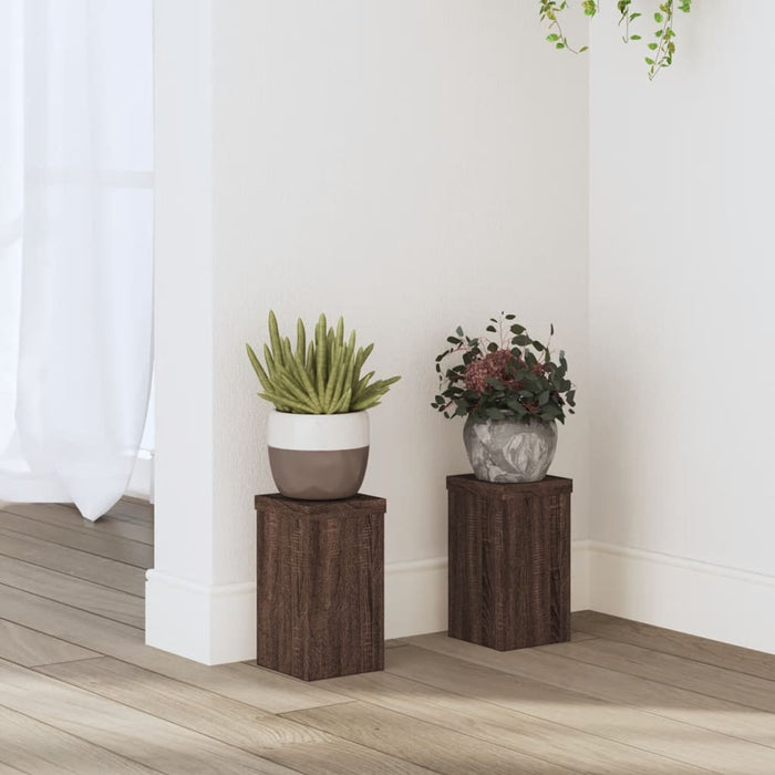 Suporturi de plante 2 buc. stejar maro 10x10x18cm lemn compozit - WALTI WALTI