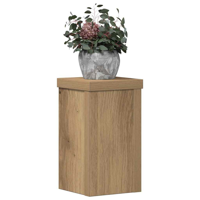 Suporturi de plante, 2 buc., stejar artizanal, 10x10x18cm, lemn - WALTI WALTI
