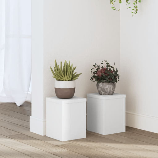 Suporturi de plante, 2 buc., alb, 15x15x20 cm, lemn prelucrat - WALTI WALTI