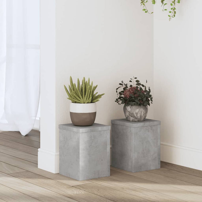 Suport de plante, 2 buc., gri beton, 15x15x20 cm lemn prelucrat - WALTI WALTI