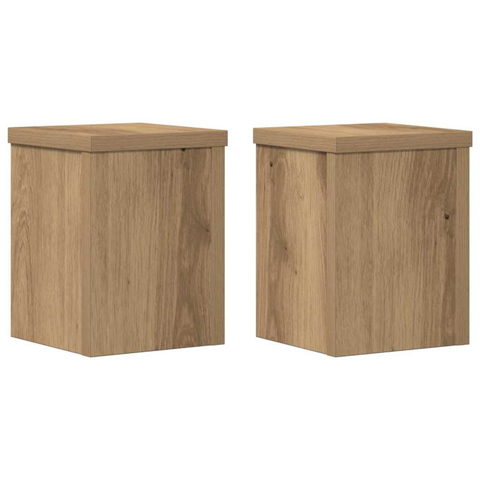 Suporturi de plante, 2 buc., stejar artizanal, 15x15x20cm, lemn - WALTI WALTI