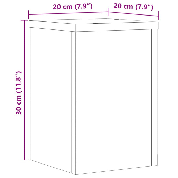 Suport de plante, 2 buc., gri beton, 20x20x30 cm lemn prelucrat - WALTI WALTI