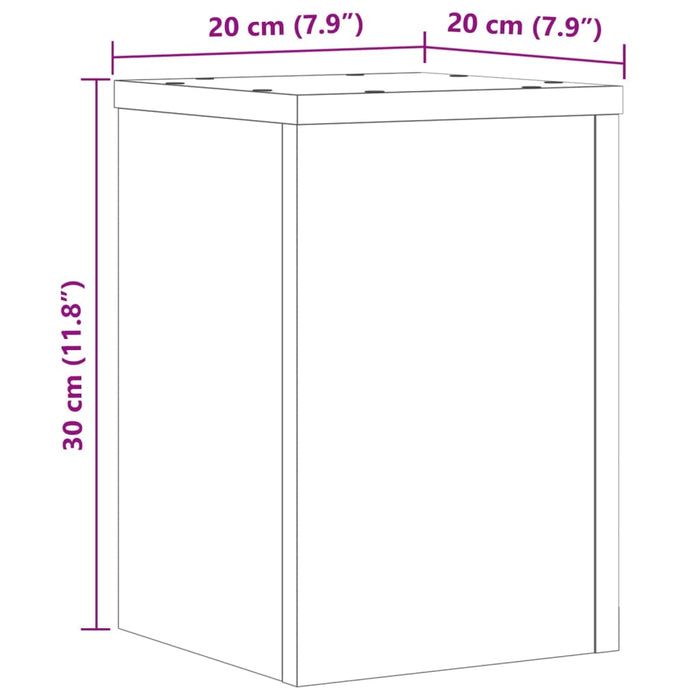 Suporturi de plante 2 buc. stejar fumuriu 20x20x30 cm lemn - WALTI WALTI
