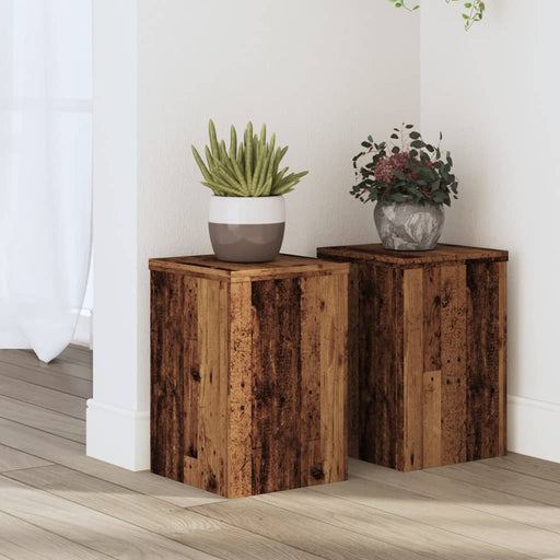 Suporturi de plante 2 buc. lemn vechi 20x20x30cm lemn prelucrat - WALTI WALTI