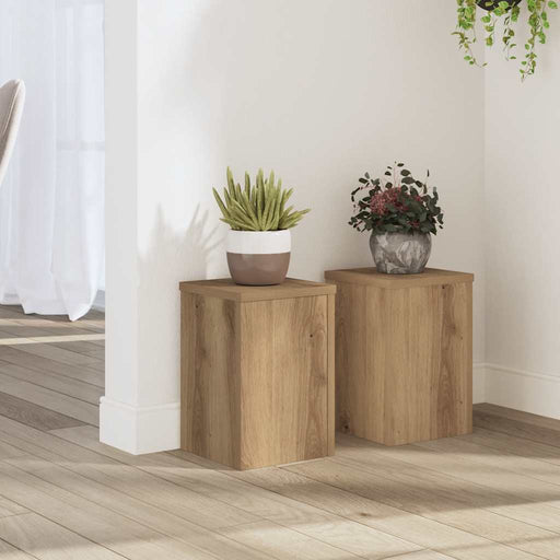 Suporturi de plante, 2 buc., stejar artizanal, 20x20x30cm, lemn - WALTI WALTI