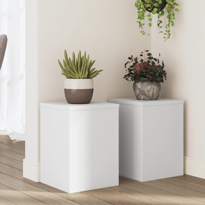 Suporturi de plante, 2 buc., alb, 25x25x35 cm, lemn prelucrat - WALTI WALTI
