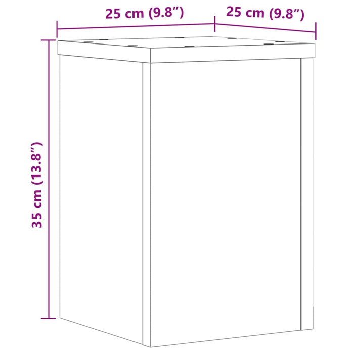 Suporturi de plante 2 buc. stejar fumuriu 25x25x35 cm lemn - WALTI WALTI