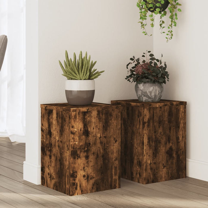 Suporturi de plante 2 buc. stejar fumuriu 25x25x35 cm lemn - WALTI WALTI