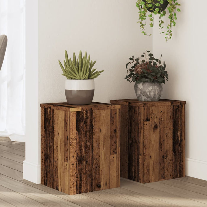 Suporturi de plante 2 buc. lemn vechi 25x25x35cm lemn prelucrat - WALTI WALTI