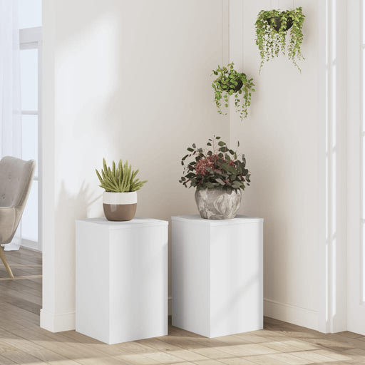 Suporturi de plante, 2 buc., alb, 30x30x50 cm, lemn prelucrat - WALTI WALTI