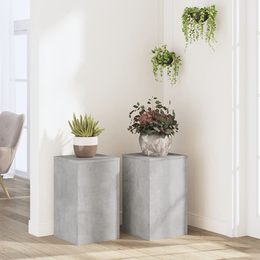 Suport de plante, 2 buc., gri beton, 30x30x50 cm lemn prelucrat - WALTI WALTI