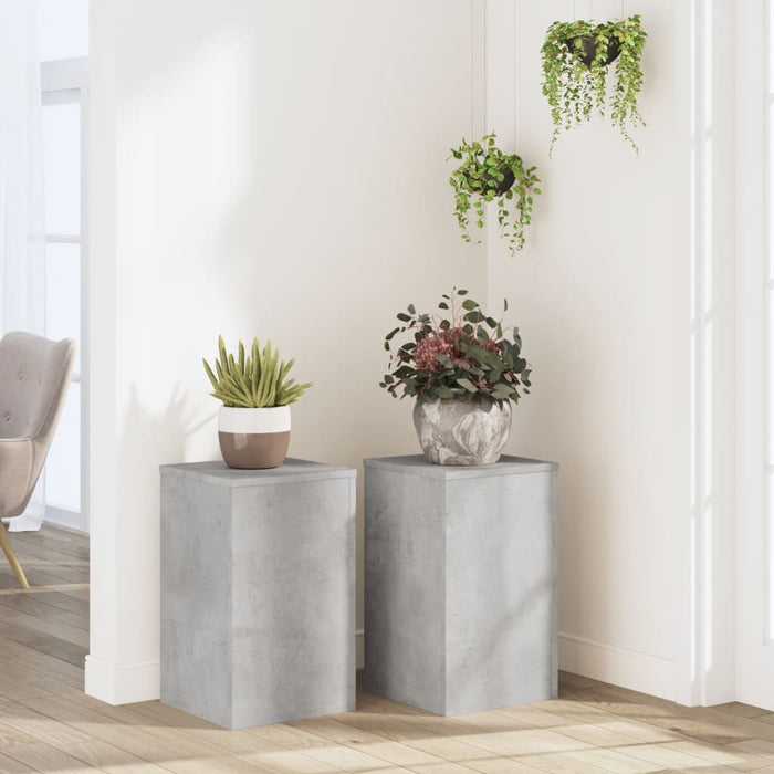 Suport de plante, 2 buc., gri beton, 30x30x50 cm lemn prelucrat - WALTI WALTI