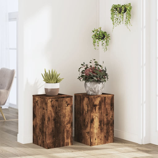 Suporturi de plante 2 buc. stejar fumuriu 30x30x50 cm lemn - WALTI WALTI