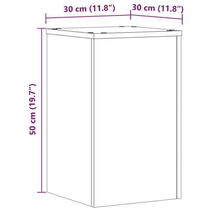 Suport de plante 2buc. stejar maro 30x30x50cm lemn prelucrat - WALTI WALTI