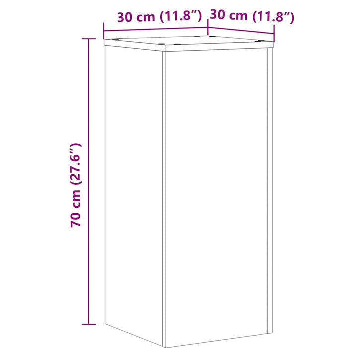 Suport de plante, 2 buc., gri beton, 30x30x70 cm lemn prelucrat - WALTI WALTI