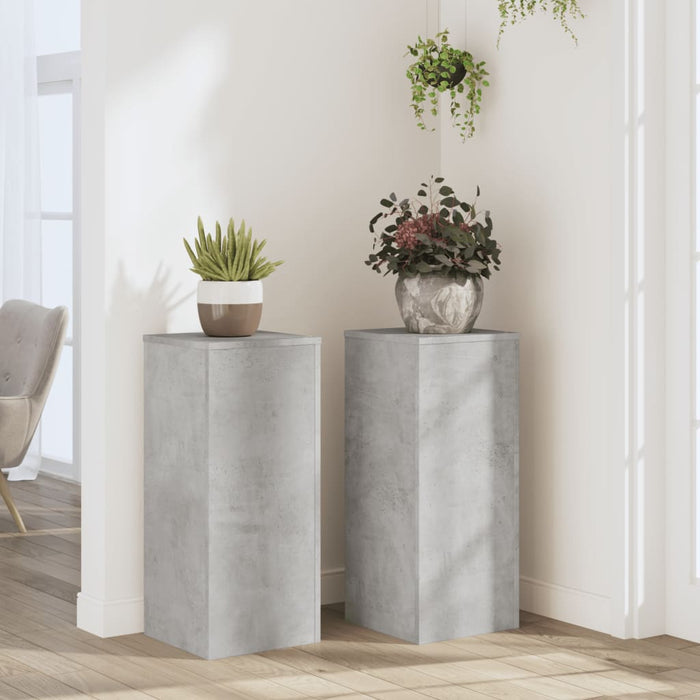 Suport de plante, 2 buc., gri beton, 30x30x70 cm lemn prelucrat - WALTI WALTI