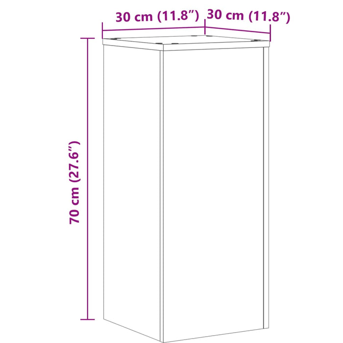Suporturi de plante 2 buc. gri sonoma 30x30x70cm lemn prelucrat - WALTI WALTI