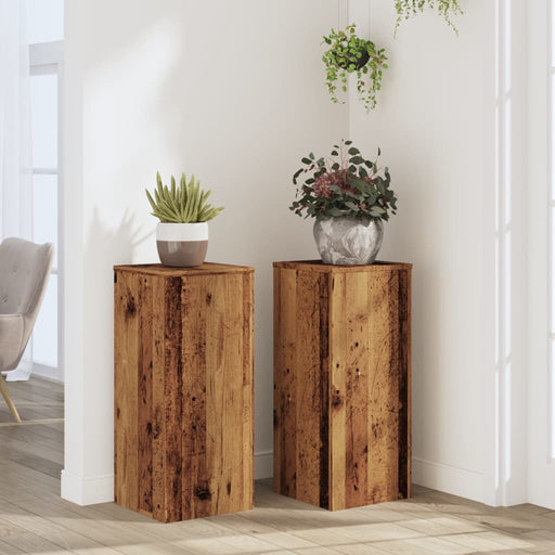 Suporturi de plante 2 buc. lemn vechi 30x30x70cm lemn prelucrat - WALTI WALTI