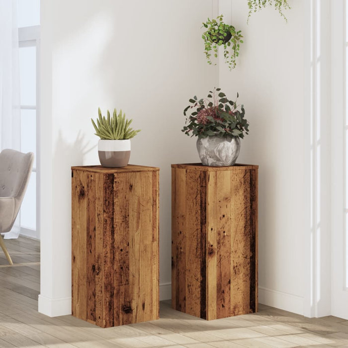 Suporturi de plante 2 buc. lemn vechi 30x30x70cm lemn prelucrat - WALTI WALTI