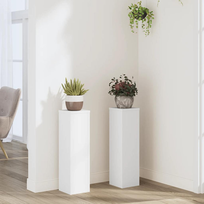 Suporturi de plante, 2 buc., alb, 17x17x60 cm, lemn prelucrat - WALTI WALTI
