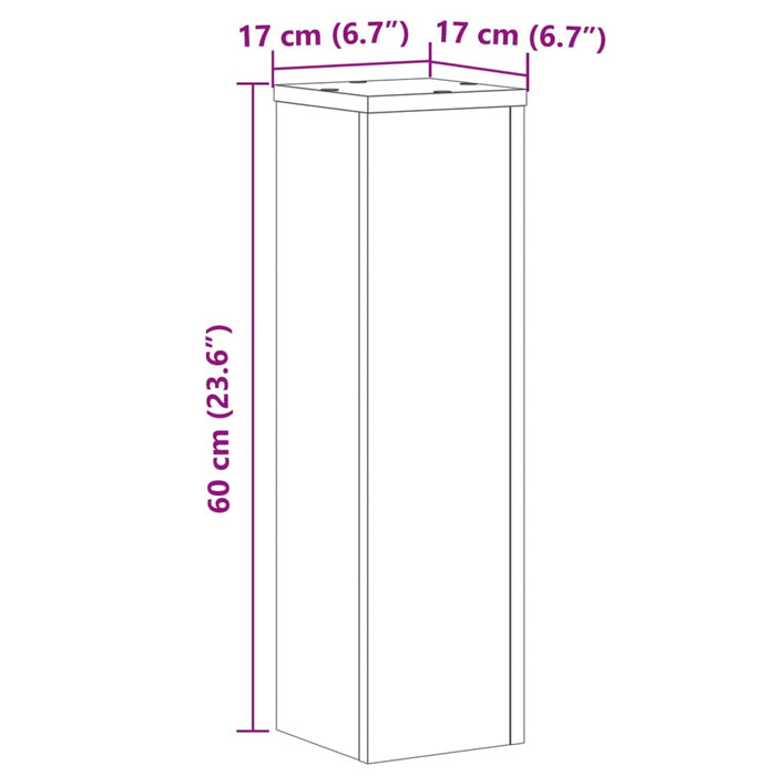 Suporturi de plante 2 buc. lemn vechi 17x17x60cm lemn prelucrat - WALTI WALTI