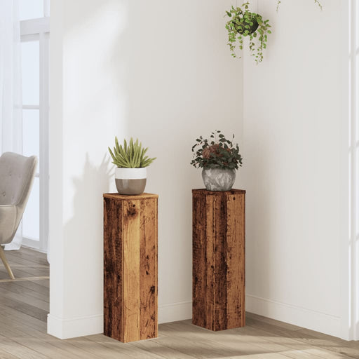 Suporturi de plante 2 buc. lemn vechi 17x17x60cm lemn prelucrat - WALTI WALTI