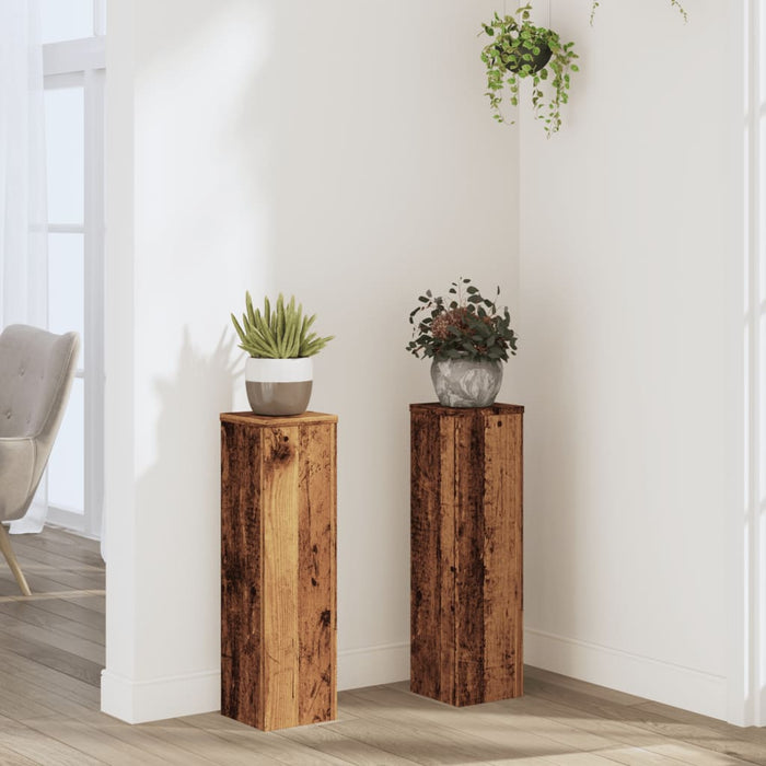 Suporturi de plante 2 buc. lemn vechi 17x17x60cm lemn prelucrat - WALTI WALTI