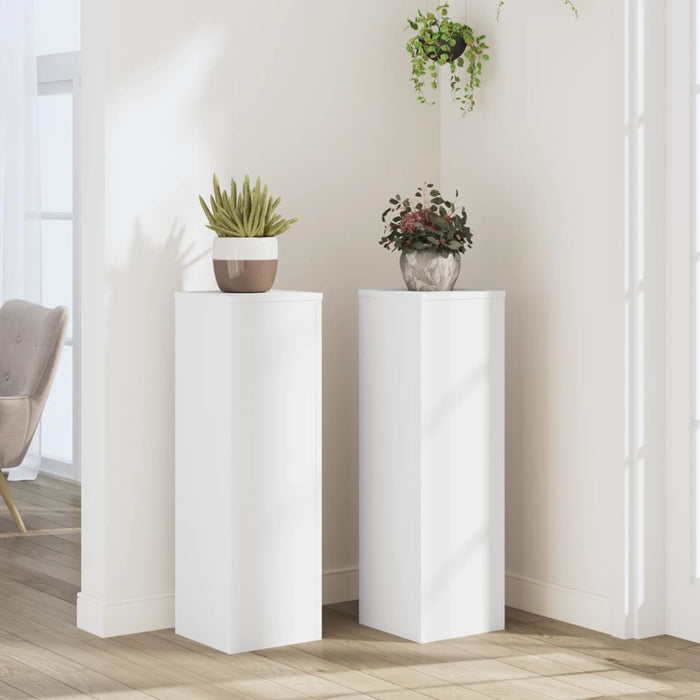 Suporturi de plante, 2 buc., alb, 25x25x80 cm, lemn prelucrat - WALTI WALTI