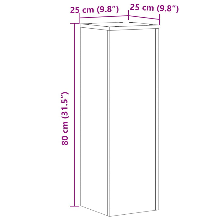 Suport de plante, 2 buc., gri beton, 25x25x80 cm lemn prelucrat WALTI