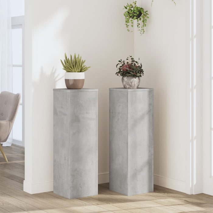Suport de plante, 2 buc., gri beton, 25x25x80 cm lemn prelucrat WALTI