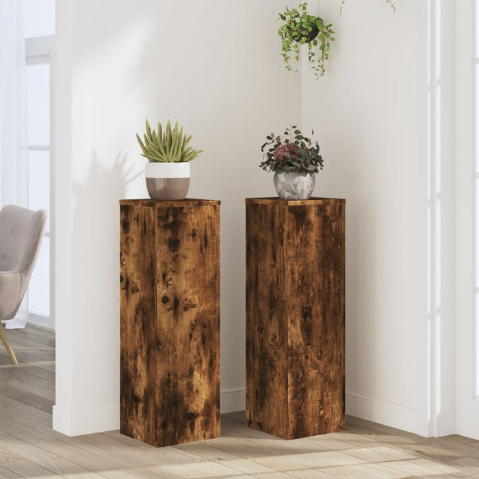 Suporturi de plante 2 buc. stejar fumuriu 25x25x80 cm lemn - WALTI WALTI