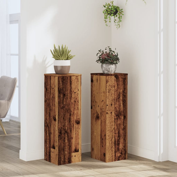 Suporturi de plante 2 buc. lemn vechi 25x25x80cm lemn prelucrat - WALTI WALTI