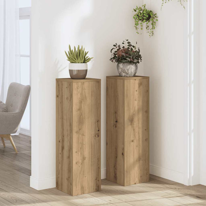 Suporturi de plante, 2 buc., stejar artizanal, 25x25x80cm, lemn - WALTI WALTI