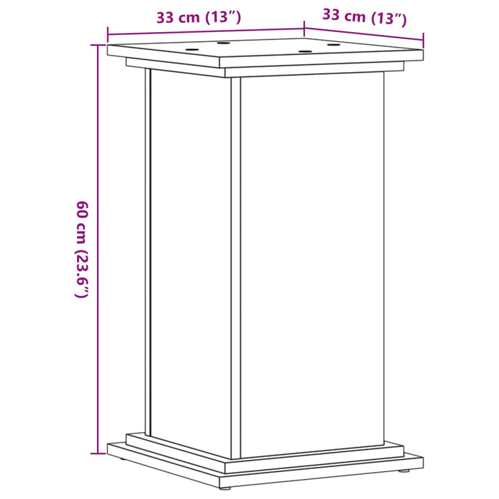 Suport de plante, stejar sonoma, 33x33x60 cm, lemn prelucrat - WALTI WALTI