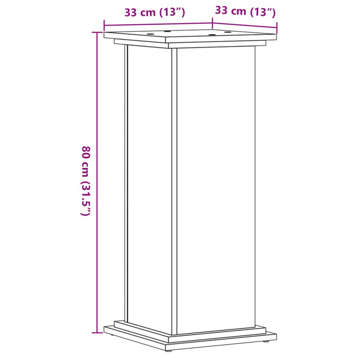 Suport de plante, gri beton, 33x33x80 cm, lemn prelucrat - WALTI WALTI