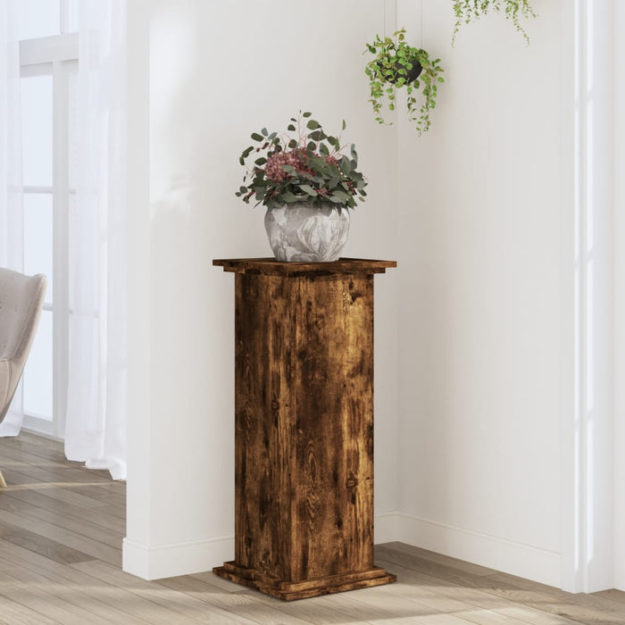 Suport de plante, stejar fumuriu, 33x33x80 cm, lemn prelucrat - WALTI WALTI