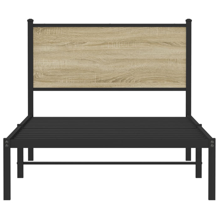 Cadru pat metalic fără saltea, stejar sonoma, 107x203 cm - WALTI WALTI