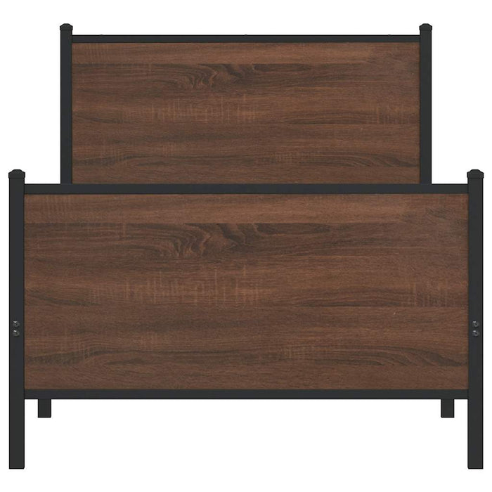 Cadru pat metalic fără saltea, stejar maro, 100x200 cm - WALTI WALTI