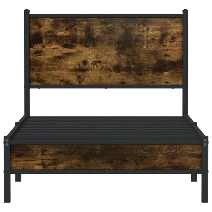Cadru pat metalic fără saltea, stejar fumuriu, 80x200 cm - WALTI WALTI